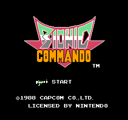 Bionic Commando title screen for NES